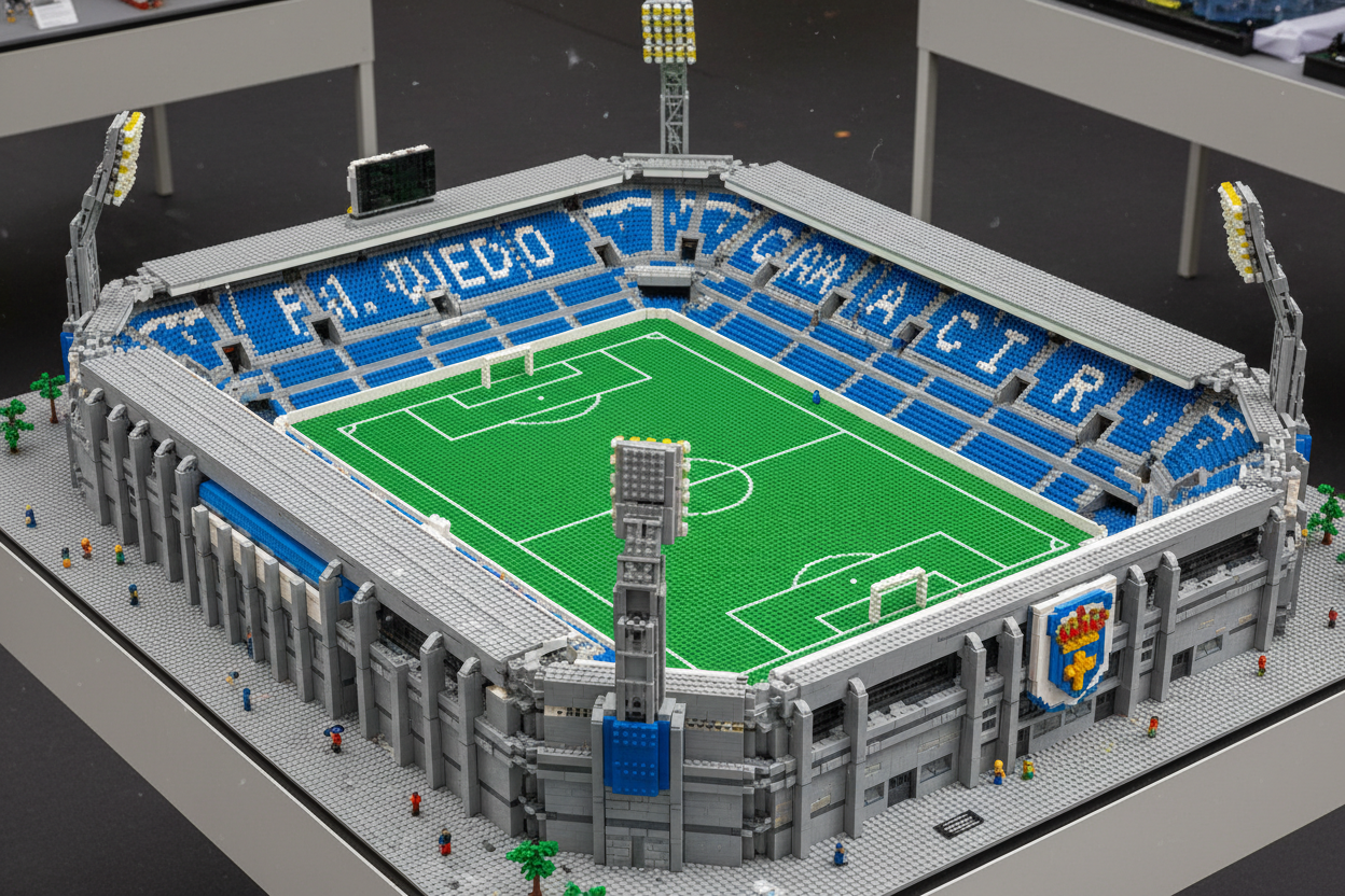 estadio carlos tartiere hecho con piezas de LEGO
